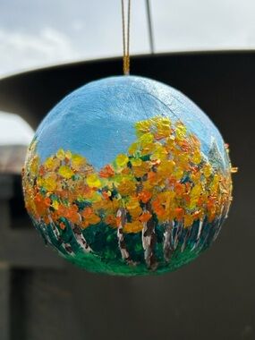 Oil Painted Ornament Aspen Forest
